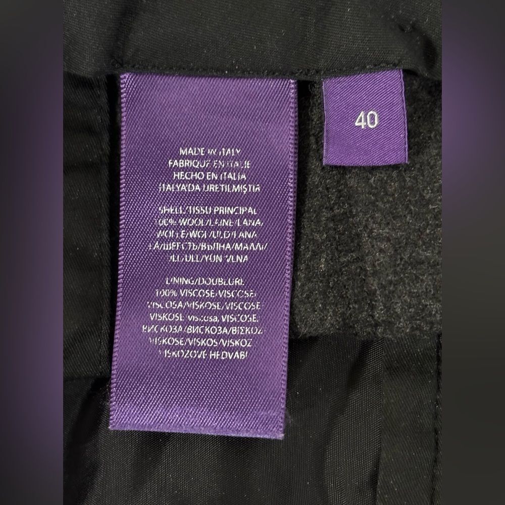 Ralph Lauren Collection Purple Label Gray Wool Flannel Cuffed Dress Pants 40 - Picture 4 of 13